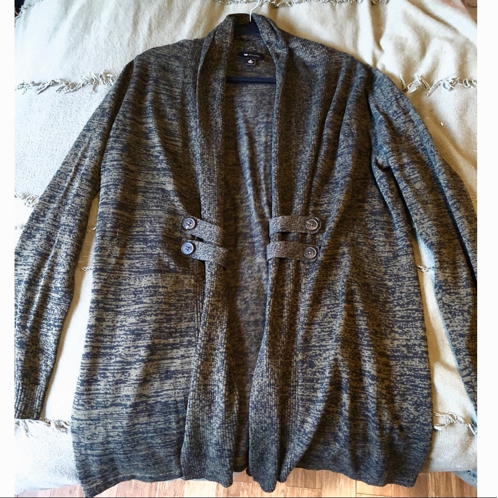 AB Studio Marled Open Face Cardigan